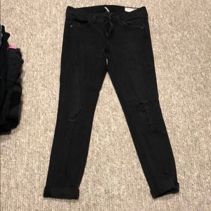 Rag & Bone Black Ripped Boyfriend Jean